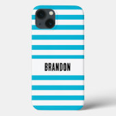 Coques Case-Mate iPhone Couleur de tendance - Vivid Cyan strié (Verso)