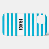 Coques Case-Mate iPhone Couleur de tendance - Vivid Cyan strié (Verso (horizontal))