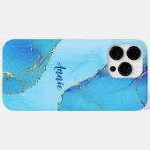 COQUES Case-Mate iPhone COULEUR D'EAU BLEU ABSTRAITE PERSONNALISÉE (Verso (horizontal))