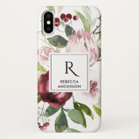 COULEUR D'EAU FLORALE DE PROTÉA BURGUNDÉ ROSE BLAN