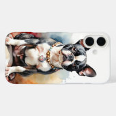 COQUES Case-Mate iPhone COULEUR D'EAU NOIR & BLANC BOSTON TERRIER CHIEN (Verso (horizontal))