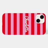 Coques Case-Mate iPhone Couleur en gras rouge et rose personnalisée (Verso (horizontal))