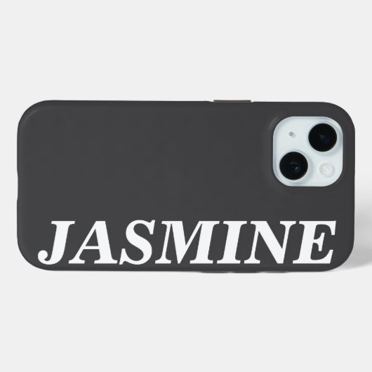 COQUES Case-Mate iPhone COULEUR GRIS FONCÉ SOLIDE NOM PERSONNALISÉ MODERNE (Verso (horizontal))