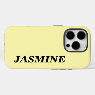 COQUES iPhone 16 PRO COULEUR JAUNE UNIE NOM PERSONNALISÉ MODERNE ÉLÉGAN