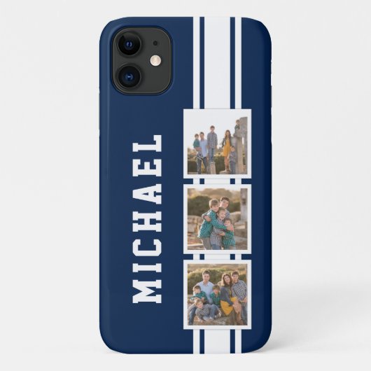 Coques Case-Mate iPhone Couleur modifiable Varsity White Stripes Photo (Dos)