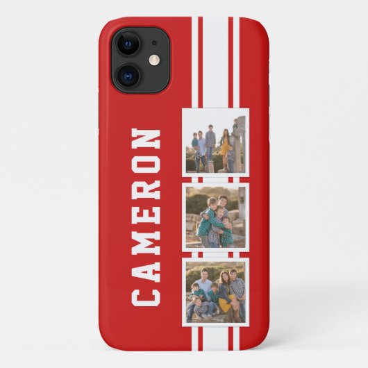 Coques Case-Mate iPhone Couleur modifiable Varsity White Stripes Photo (Dos)