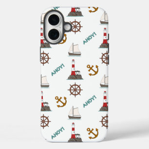 Coques iPhone 16 Plus Couleur Motif de voile sur blanc