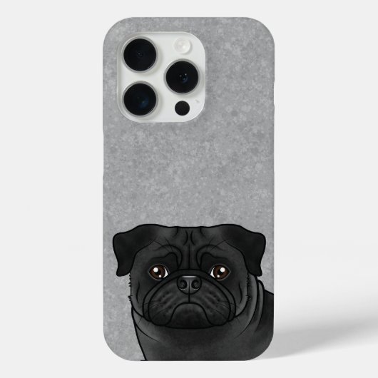 Coques Case-Mate iPhone Couleur Noire Carlin Élevage Chien Gros Gros plan  (Verso)