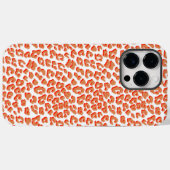 Coques Case-Mate iPhone Couleur orange et Empreinte de léopard blanc (Verso (horizontal))