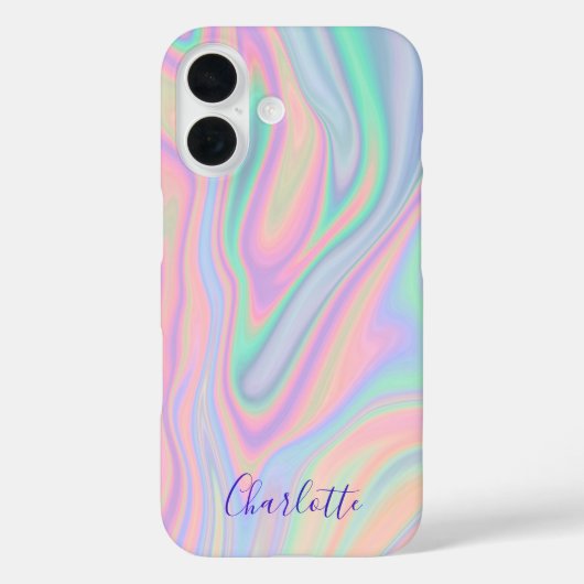 Coques Case-Mate iPhone Couleur pastel iridescent liquide abstrait. Ajoute (Verso)
