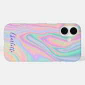 Coques Case-Mate iPhone Couleur pastel iridescent liquide abstrait. Ajoute (Verso (horizontal))