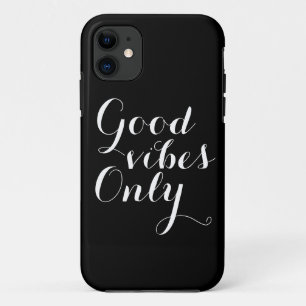 Coque iPhone 11 Couleur personnalisable Good Vibes seulement de