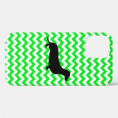 Coques Case-Mate iPhone Couleur personnalisée Chevron avec Dachshund Silho (Verso (horizontal))