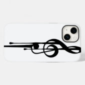 Coques Case-Mate iPhone Couleur personnalisée MELTPOINT WHITE Black G-Clef (Verso (horizontal))