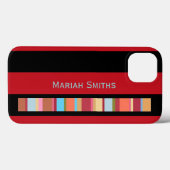 Coques Case-Mate iPhone couleur-rayures avec le coutume-nom (Verso (horizontal))