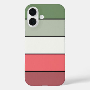 Coques iPhone 16 Couleur Rouge Blanc Vert Noël Sur Papier Texté