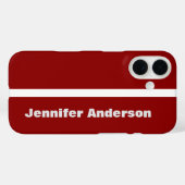 Coques Case-Mate iPhone Couleur rouge foncé Nom personnalisé (Verso (horizontal))