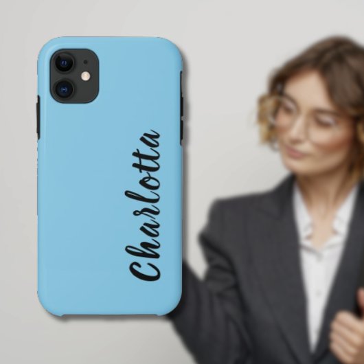 Coques Case-Mate iPhone Couleur solide bleu ciel néon | Personnaliser