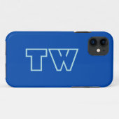 Coques Case-Mate iPhone Couleur solide bleu Cobalt | Monogramme minimal (Dos (Horizontal))