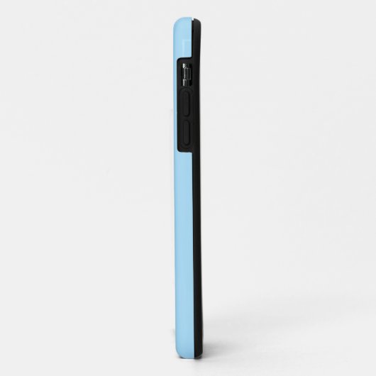 Coques Case-Mate iPhone Couleur solide bleu glace | Monogramme minimal (Dos/Gauche)