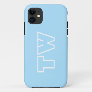 Case-Mate iPhone Case Couleur solide bleu glace   Monogramme minimal