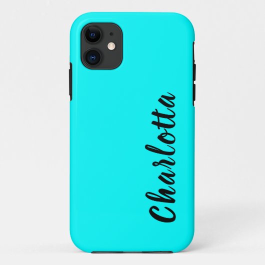 Coques Case-Mate iPhone Couleur solide bleu néon | Personnaliser (Dos)