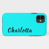 Coques Case-Mate iPhone Couleur solide bleu néon | Personnaliser (Dos (Horizontal))