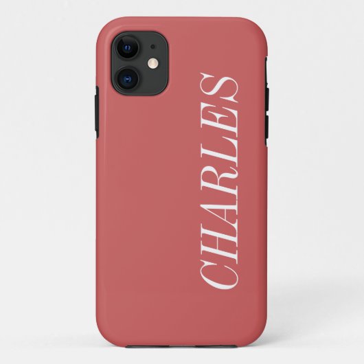 Coques Case-Mate iPhone Couleur solide Brown châtaigne | Nom minimal (Dos)
