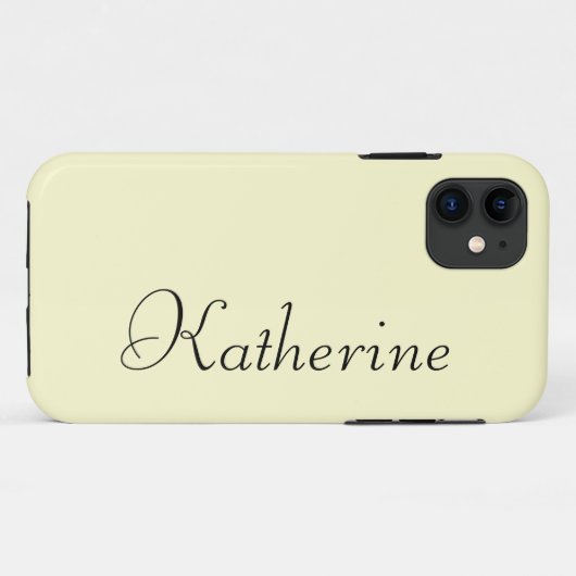 Coques Case-Mate iPhone Couleur solide crème | Nom minimal (Dos (Horizontal))