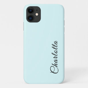 Case-Mate iPhone Case Couleur solide Cyan clair   Nom élégant minimalist