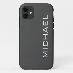 Case-Mate iPhone Case Couleur solide gris charbon Nom minimal