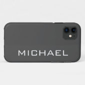 Coques Case-Mate iPhone Couleur solide gris charbon | Nom minimal (Dos (Horizontal))