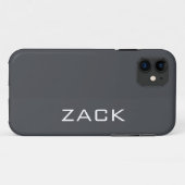 Coques Case-Mate iPhone Couleur solide gris fer | Nom minimal (Dos (Horizontal))