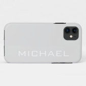 Coques Case-Mate iPhone Couleur solide gris platine | Nom minimal (Dos (Horizontal))