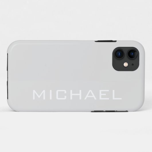 Coques Case-Mate iPhone Couleur solide gris platine | Nom minimal (Dos (Horizontal))