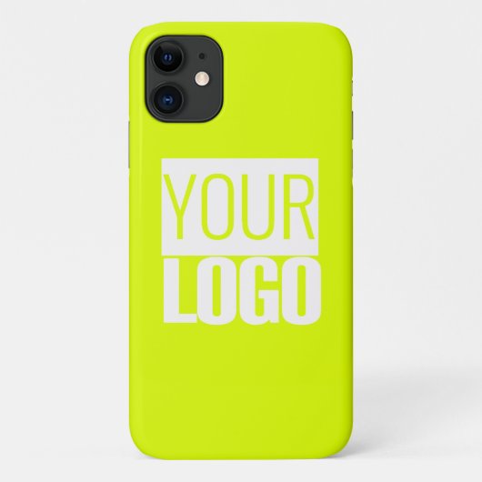 Coques Case-Mate iPhone couleur solide jaune fluorescent - ajoutez votre l (Dos)