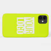 Coques Case-Mate iPhone couleur solide jaune fluorescent - ajoutez votre l (Dos (Horizontal))