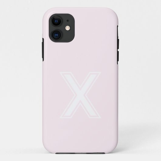 Coques Case-Mate iPhone Couleur solide Lavender Blush | Monogramme minimal (Dos)