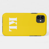 Coques Case-Mate iPhone Couleur solide métal or | Monogramme minimal (Dos (Horizontal))