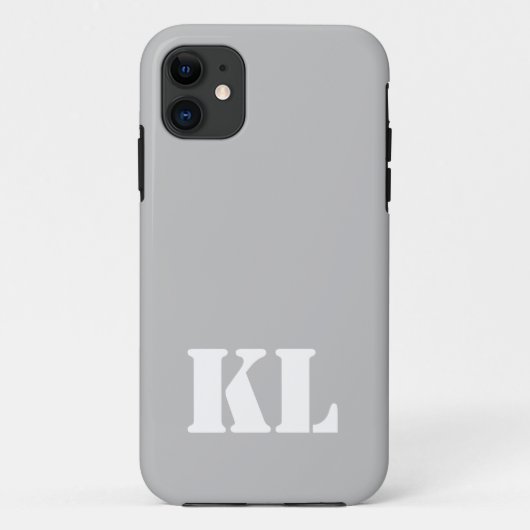 Coques Case-Mate iPhone Couleur solide métallique argenté | Monogramme min (Dos)