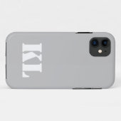 Coques Case-Mate iPhone Couleur solide métallique argenté | Monogramme min (Dos (Horizontal))