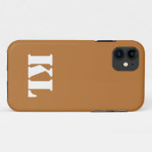 Coques Case-Mate iPhone Couleur solide métallique cuivre | Monogramme mini (Dos (Horizontal))