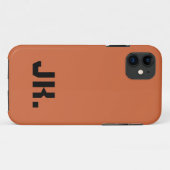 Coques Case-Mate iPhone Couleur solide orange rustique | Initiale minimale (Dos (Horizontal))