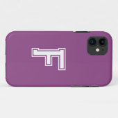 Coques Case-Mate iPhone Couleur solide Plum | Monogramme minimal (Dos (Horizontal))