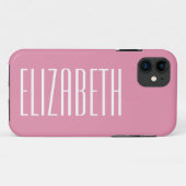 Coques Case-Mate iPhone Couleur solide rose bonbon | Monogramme minimal (Dos (Horizontal))