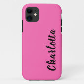 Coques Case-Mate iPhone Couleur solide rose chaud néon | Personnaliser (Dos)