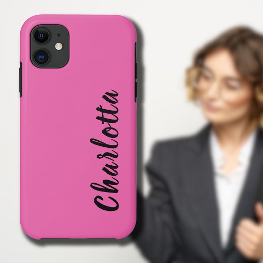 Coques Case-Mate iPhone Couleur solide rose chaud néon | Personnaliser