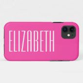 Coques Case-Mate iPhone Couleur solide rose fraise | Nom minimal (Dos (Horizontal))