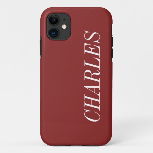 Coques Case-Mate iPhone Couleur solide rôtie châtaigne | Nom minimal (Dos)