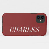 Coques Case-Mate iPhone Couleur solide rôtie châtaigne | Nom minimal (Dos (Horizontal))